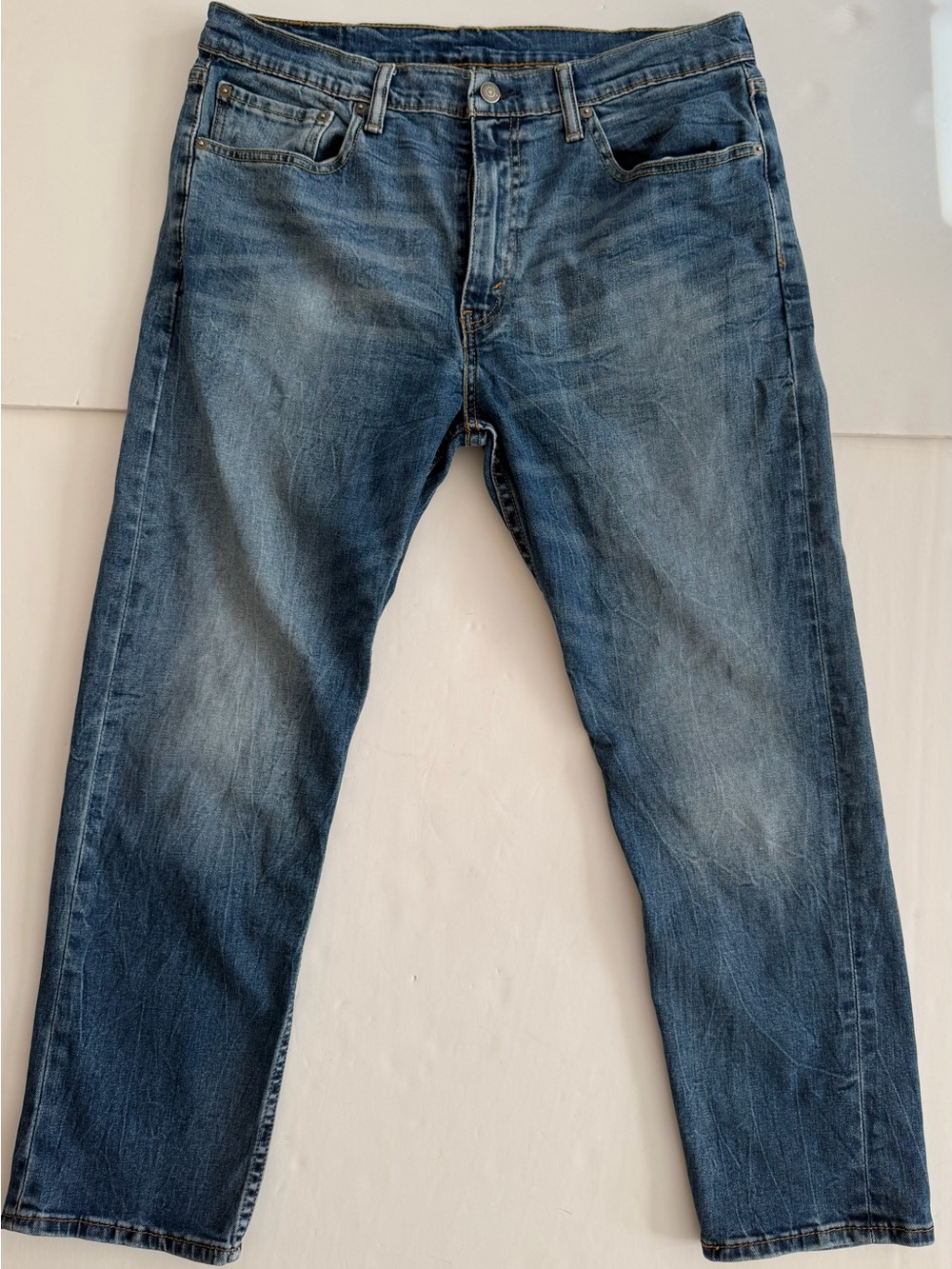Levi's 502 Regular Taper Jeans Mens W36 L29 Blue Medium Wash Stretch Denim